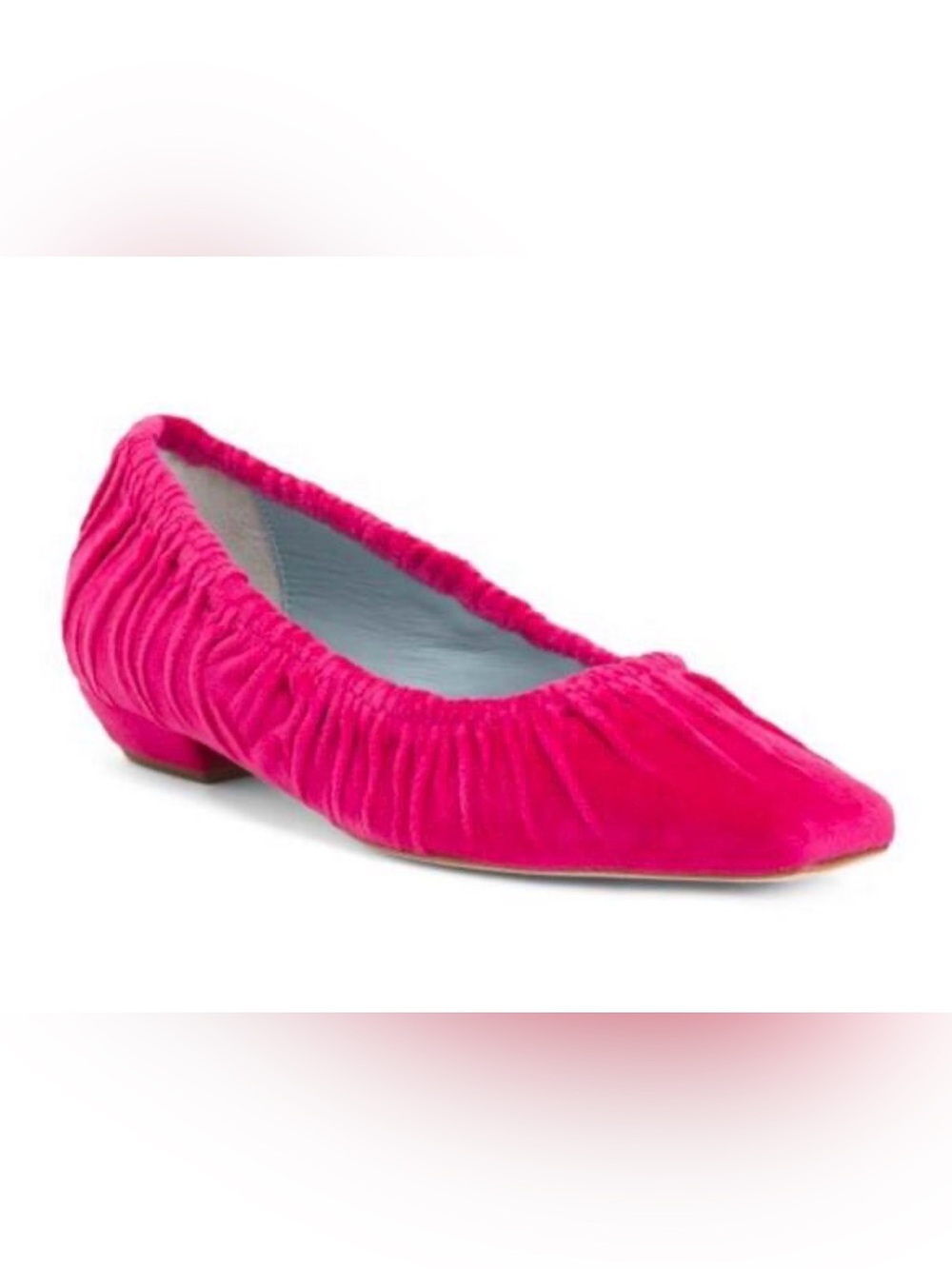 Frances Valentine Britta Velvet Ruched Hot Pink Flats Shoes 7